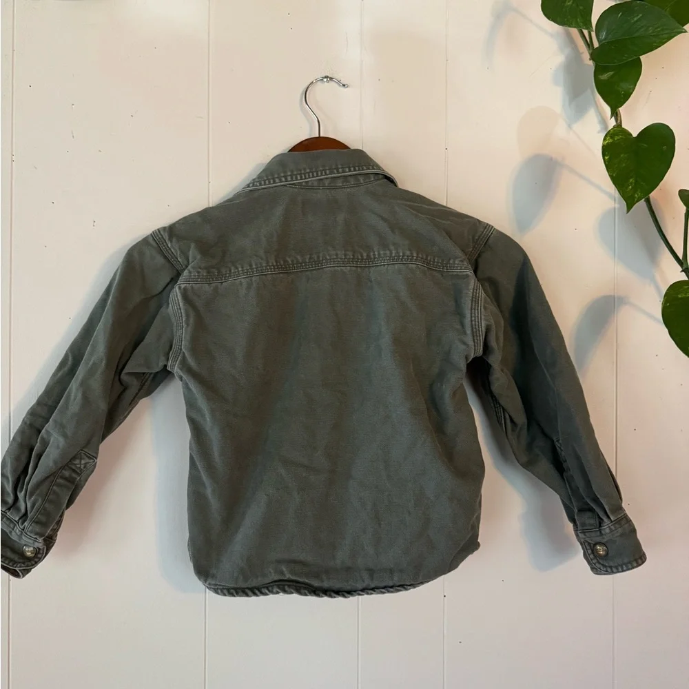 Carhartt Olive Jacket with Plaid Interior - Picture 2 of 5